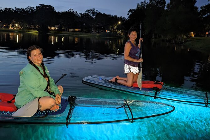 Date Night LED Glow Clear Kayak or Paddleboard & Champagne - Sparkling wine served on the water