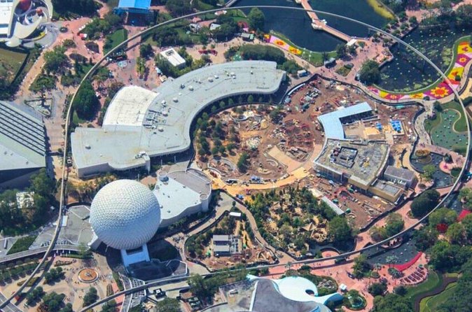 Helicopter Tour Above Orlando's Theme Parks - EPCOT and the larger Disney view