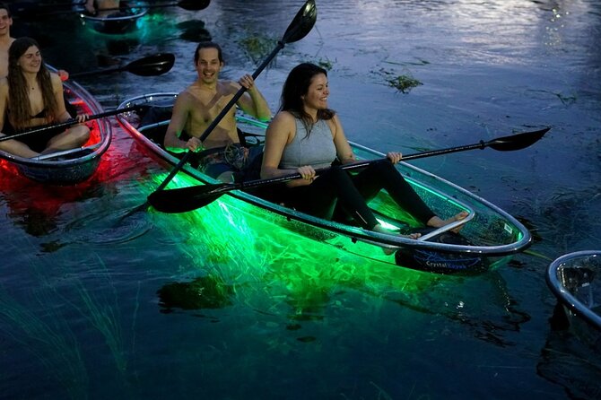 LED Glow in the Dark Clear Kayak or Paddleboard in Paradise - Choosing between a clear kayak and a paddleboard