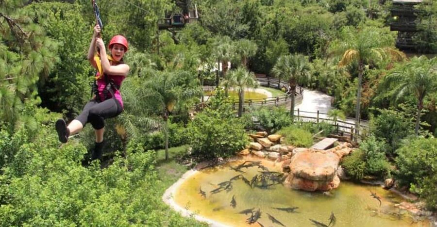 Orlando: Gatorland Zipline Adventure w/ Full-Day Park Access - The swinging bridge adds a different kind of challenge