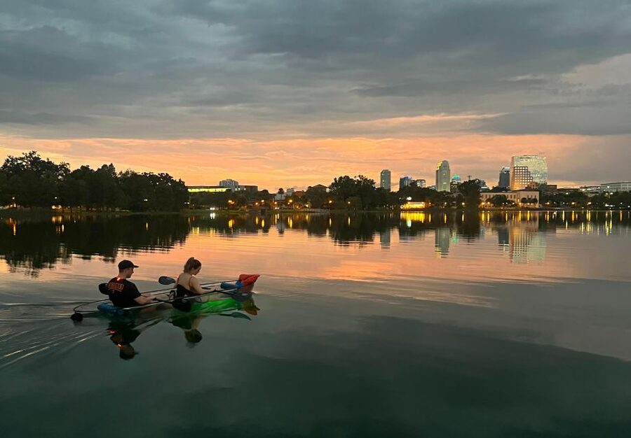 Orlando: Sunset Clear Kayak or Paddleboard in Paradise Tour - Getting set up with a kayak or paddleboard
