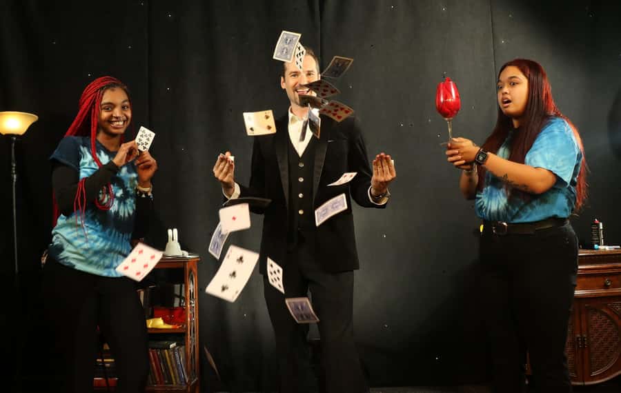 Orlando: The Outta Control Magic Comedy Dinner Show - The upside-down house is your first landmark