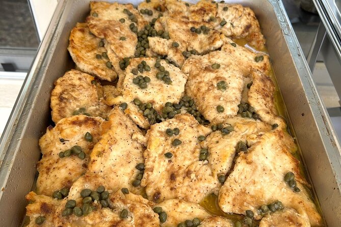 Private Orlando Italian Cooking Class with David - The meal continues with chicken piccata and artichokes