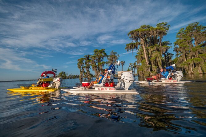 Tour of Lakes Escape by Personal Catamaran - Through cypress trees and wetlands